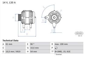 BOSCH 0986044841 - ALTERNADOR