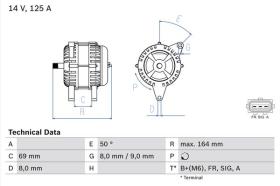 BOSCH 0986049181 - ALTERNADOR DE INTERCAMBIO 120AH FORD