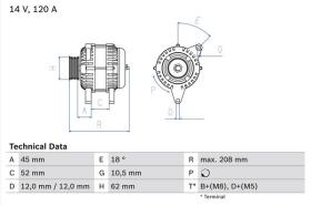 BOSCH 0986049400 - ALTERNADOR DE INTERCAMBIO CITROEN PEUGEOT 14V 70AH