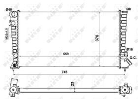 NRF 58189A - RADIADOR ALU SOLDADO CITROEN BERLINGO 1.9D 97-669X366X29